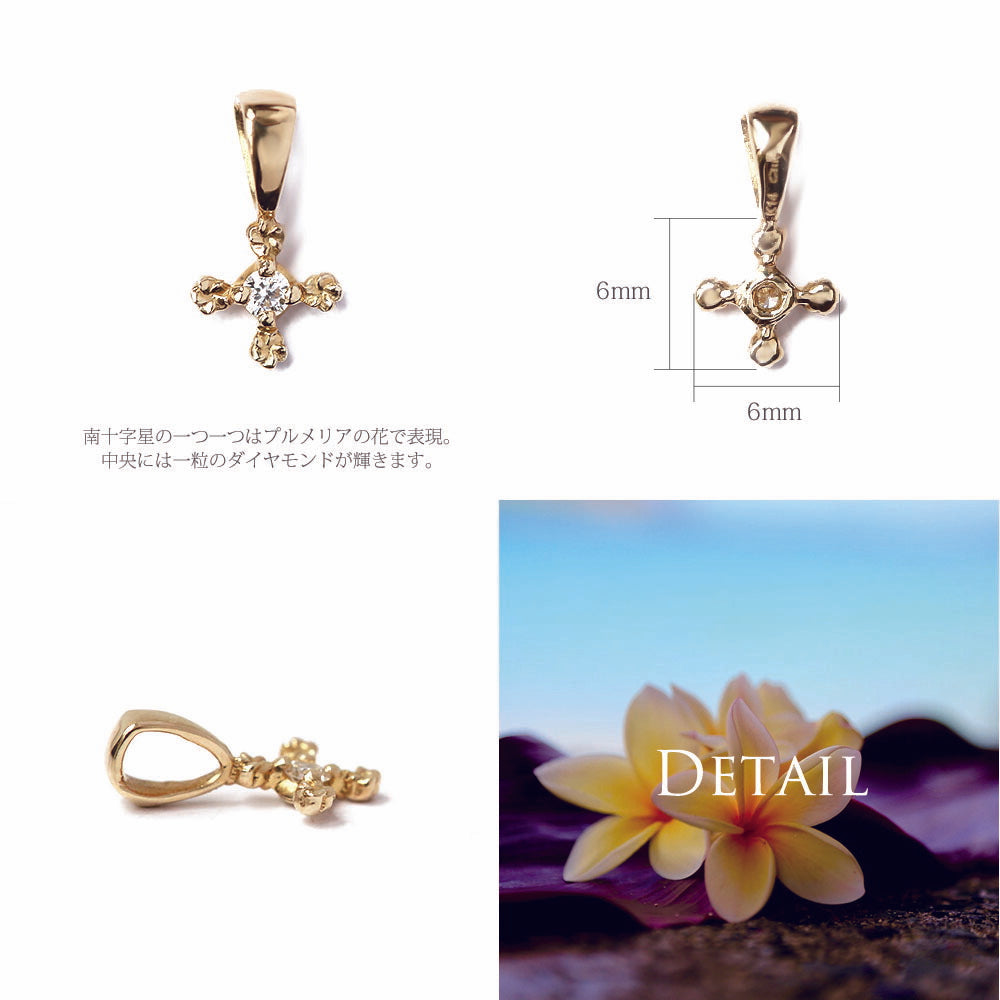 ハワイアン 南十字星 プルメリア プチ ペンダントトップディテール画像/ハワイアンジュエリーブランドPUAALLY(プアアリ)