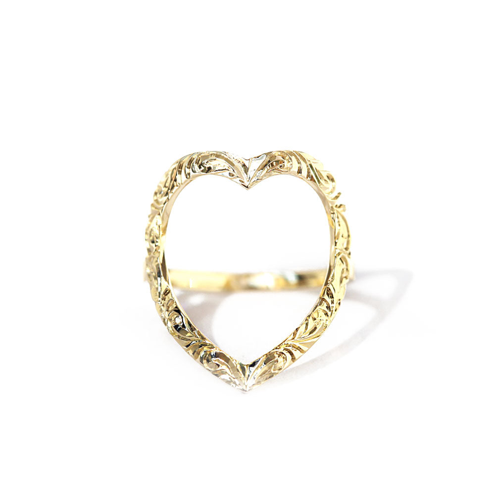 ゴールド ハート リング☆Maimoda Jewelry☆ハワイ ALOHA MANA ハワイアンジュエリー 指輪 女性 レディース