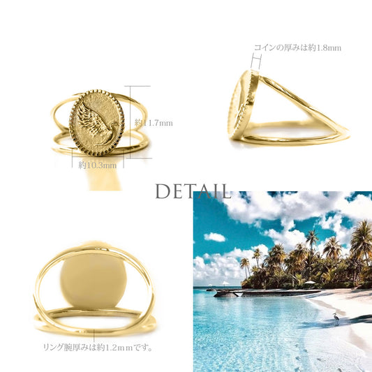ハワイアンネネコイン リングディテール画像/ハワイアンリング/ハワイアンジュエリーリング/ハワイアンジュエリーブランドPUAALLY(プアアリ)