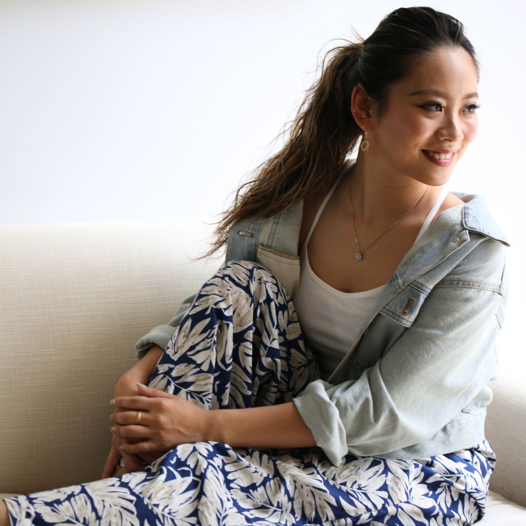 Pt900 ハワイアン ボンボヤージュペンダントトップ女性着用1