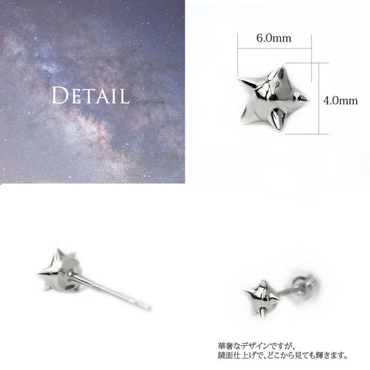 Pt900星の砂ピアスディテール画像