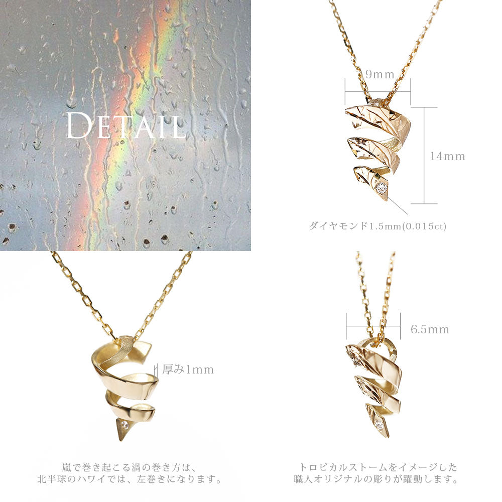 K14 ハワイアン トロピカルストームペンダントトップディテール画像