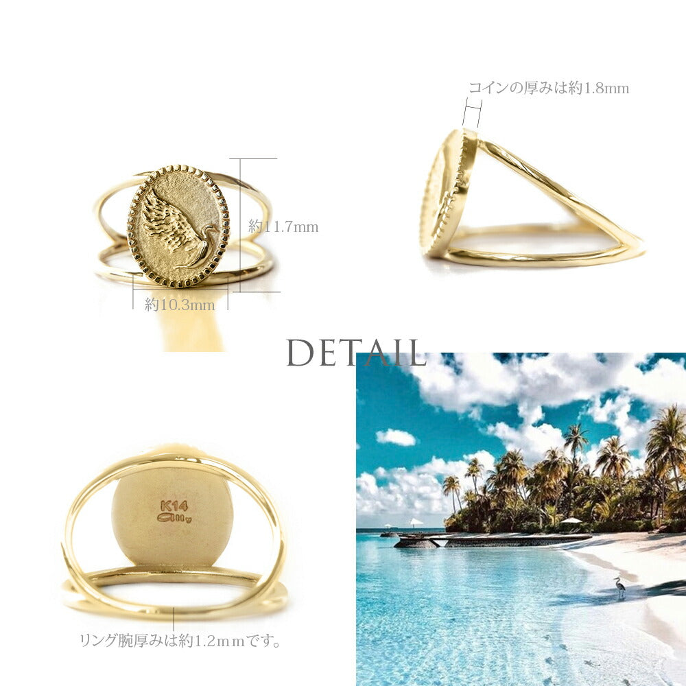 K14 ハワイアンネネコイン リングdetail/ハワイアンリング/ハワイアンジュエリーリング/ハワイアンジュエリーブランドPUAALLY(プアアリ)