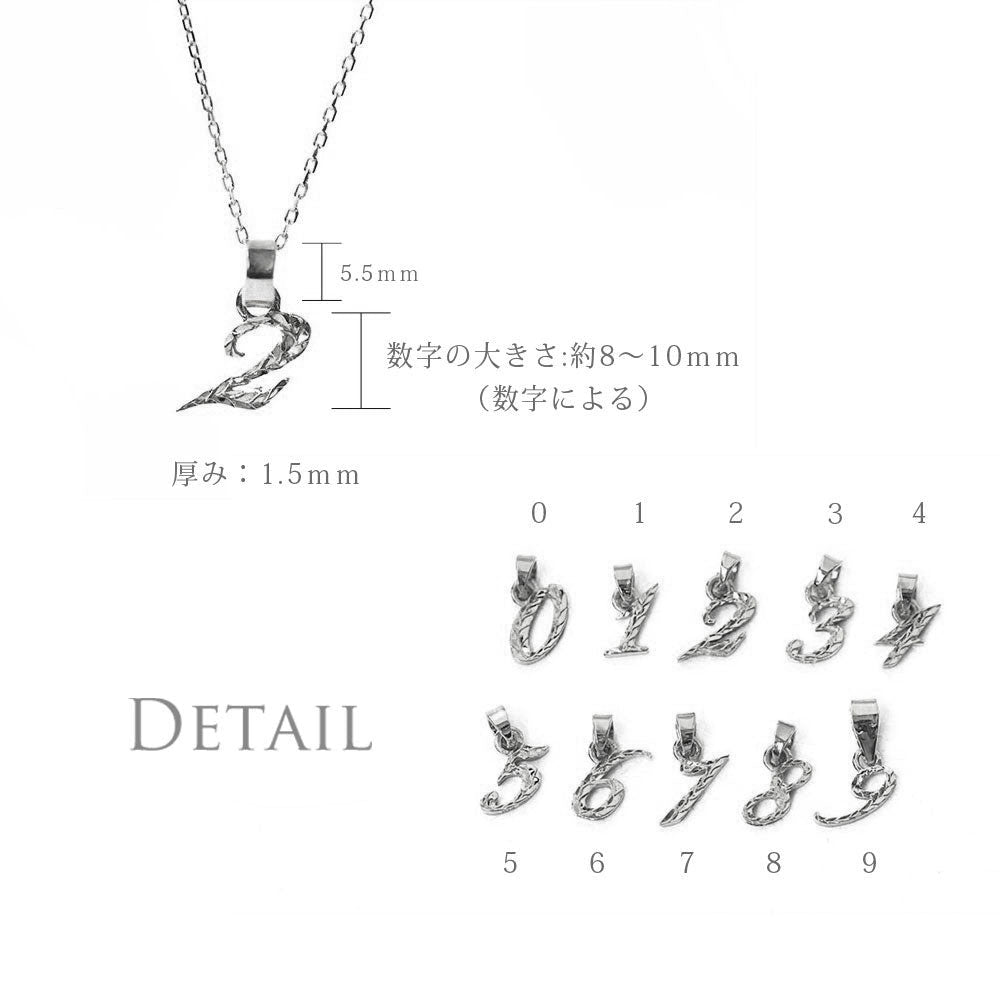 Pt900 ハワイアン ミニ ナンバー ペンダントトップディテール画像/ハワイアンジュエリーブランドPUAALLY(プアアリ)/プアアリ オンライン