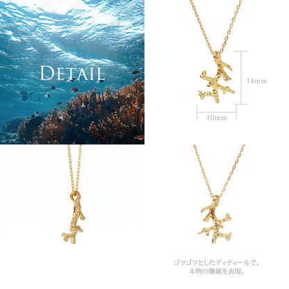K14 ハワイアン サンゴ ネックレスディテール画像/ハワイアンジュエリーブランドPUAALLY(プアアリ)