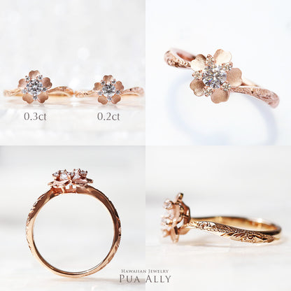 K18 ハワイアン エンゲージリング 0.2カラット ◇SAKURA サクラ-桜-イメージ画像