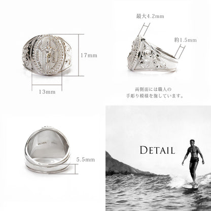 SVハワイアン デュークカハナモク リングディテール画像/ハワイアンリング/ハワイアンジュエリーリング/ハワイアンジュエリーブランドPUAALLY(プアアリ)