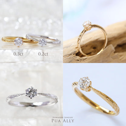 Pt900 ハワイアン エンゲージリング 0.3カラット Alohi アロヒ-輝かしい-イメージ画像