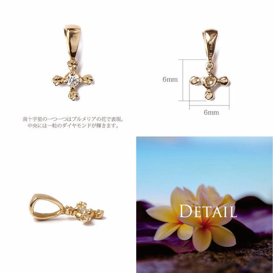 ハワイアン 南十字星 プルメリア プチ ペンダントトップディテール画像/ハワイアンジュエリーブランドPUAALLY(プアアリ)