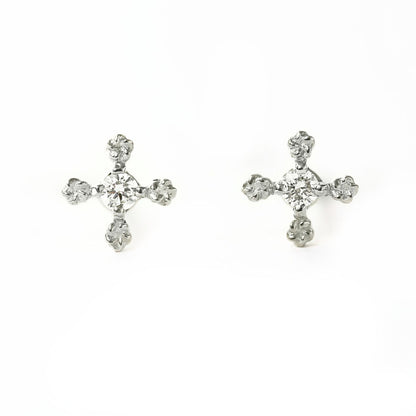 Pt900 ハワイアン 南十字星 プルメリア プチ ピアス表題/ハワイアンジュエリーブランドPUAALLY(プアアリ)