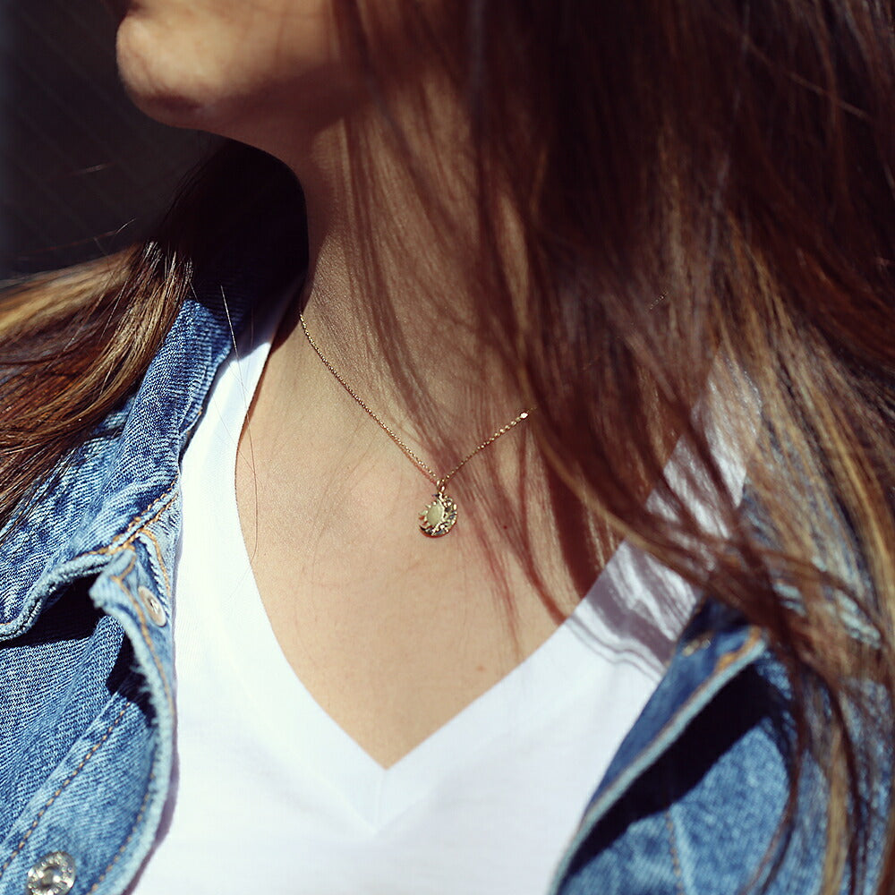 K18 ハワイアン La（太陽）＆Luna（月）ペンダントトップ S – PUAALLY