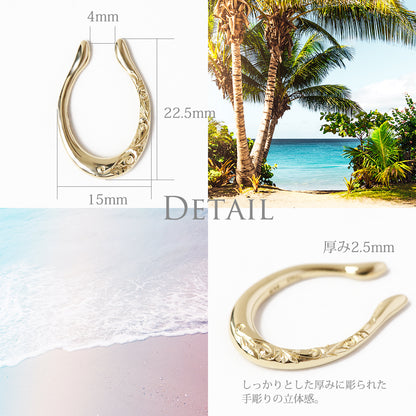 K14 ハワイアン イヤーカフ ティアドロップディテール画像/ハワイアンジュエリーブランドPUAALLY(プアアリ)