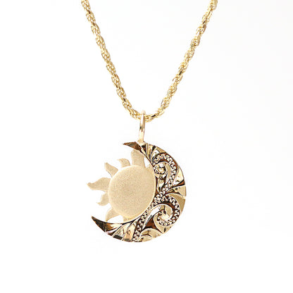 ハワイアン La（太陽）＆Luna（月）ペンダントトップ Ｌ表題/ハワイアンジュエリーブランドPUAALLY(プアアリ)