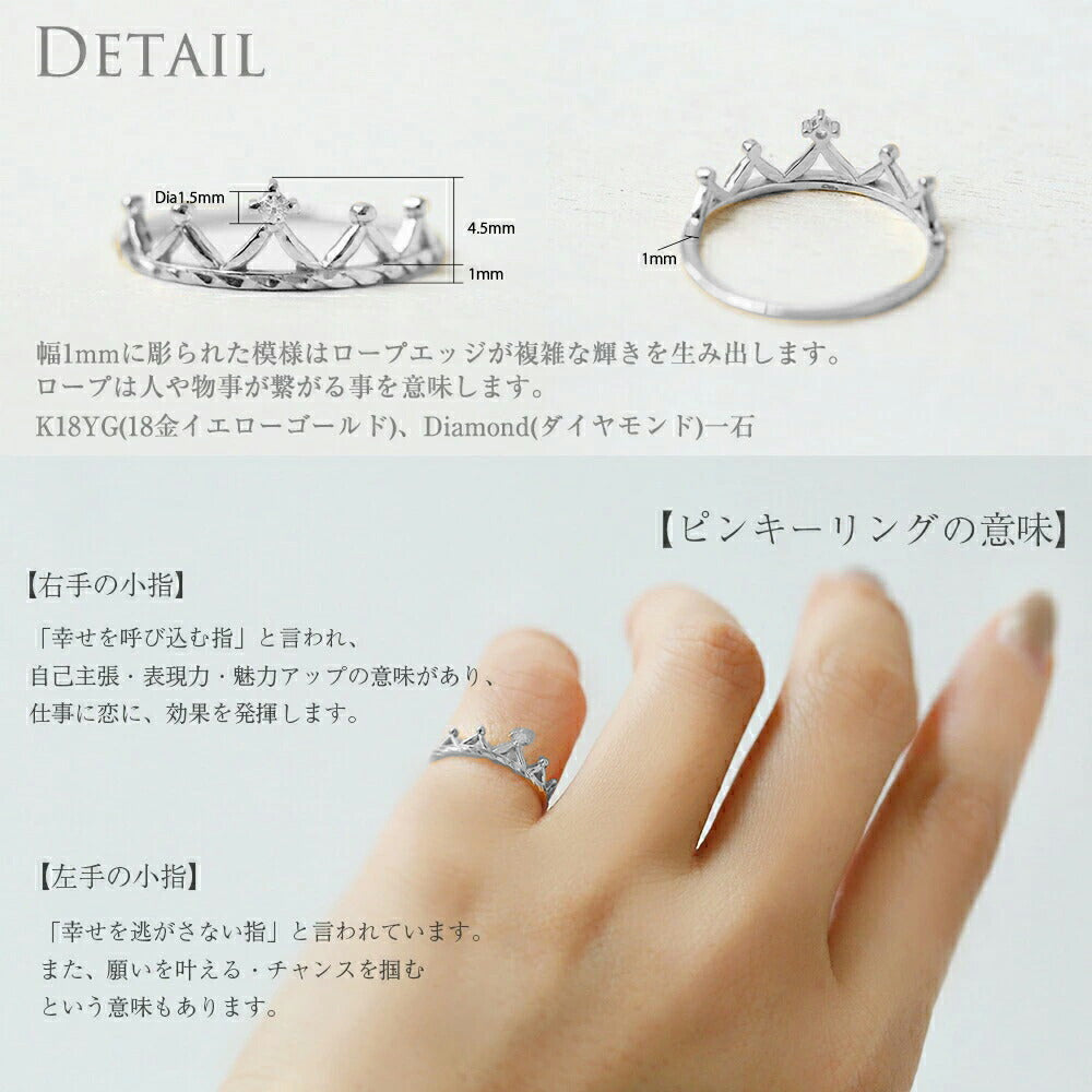 Pt900 ハワイアン プリンセス・カイウラニ ピンキーリングディテール画像/ハワイアンリング/ハワイアンジュエリーリング/ハワイアンジュエリーブランドPUAALLY(プアアリ)