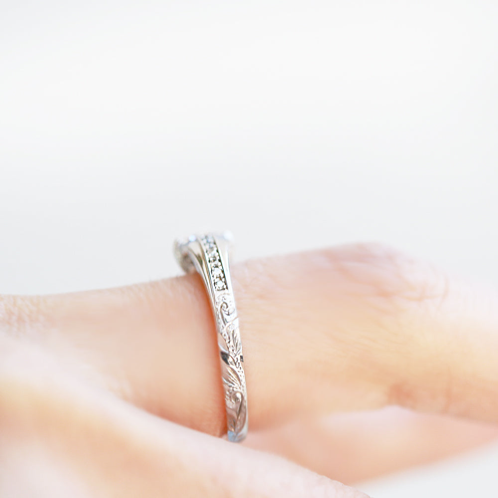 Pt900 0.3ct エンゲージリング Aloha Nui Loa -たくさんの愛をこめて-