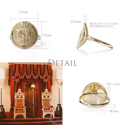 K14YGロイヤルエンブレムコインリングdetail画像/ハワイアンリング/ハワイアンジュエリーリング/ハワイアンジュエリーブランドPUAALLY(プアアリ)