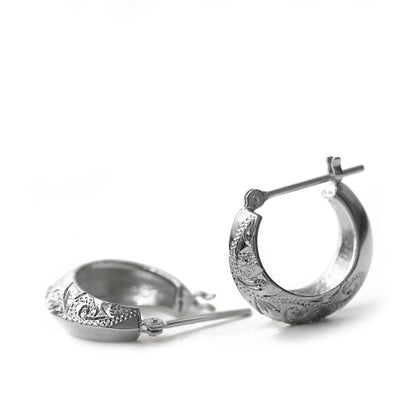 Pt900 ハワイアン ソリッド フープピアス表題/ハワイアンジュエリーブランドPUAALLY(プアアリ)/プアアリ オンライン