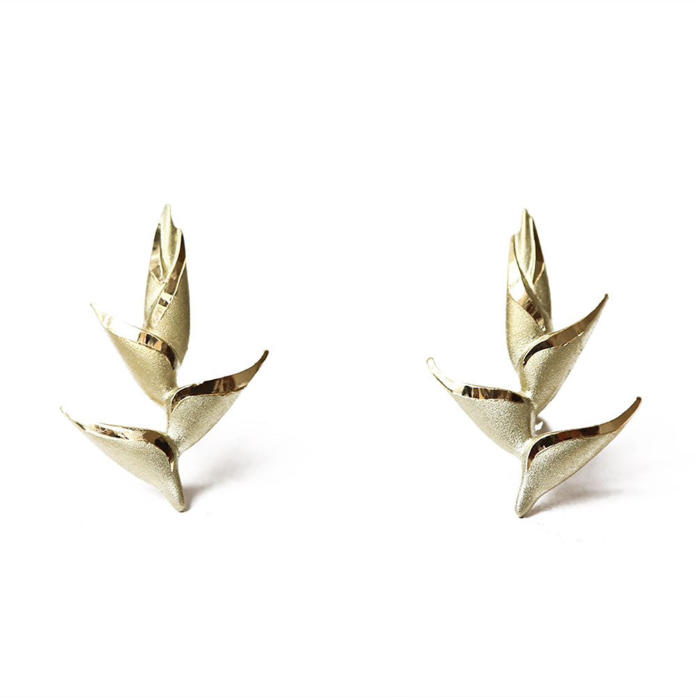 K14 ハワイアン ヘリコニア ピアス表題/ハワイアンジュエリーブランドPUAALLY(プアアリ)