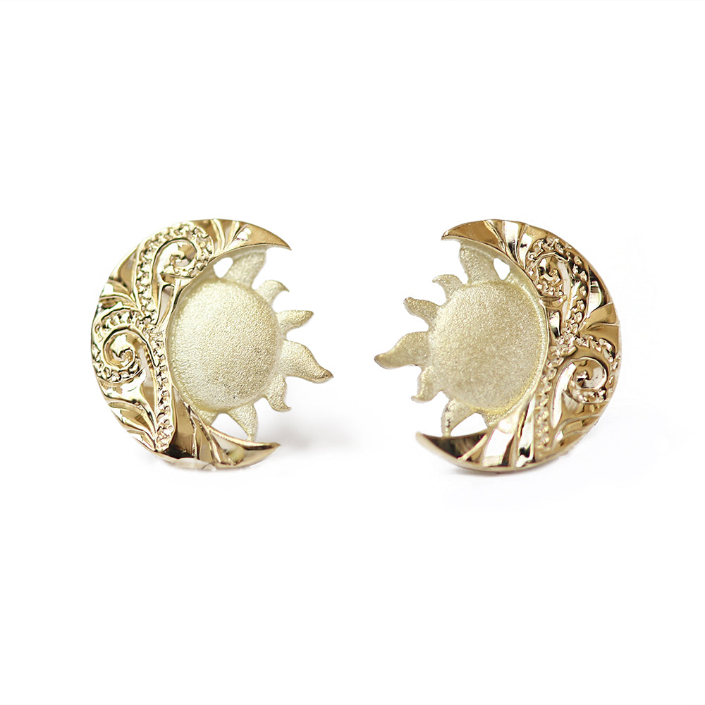 K14 ハワイアン La（太陽）＆Luna（月） ピアス表題/ハワイアンジュエリーブランドPUAALLY(プアアリ)