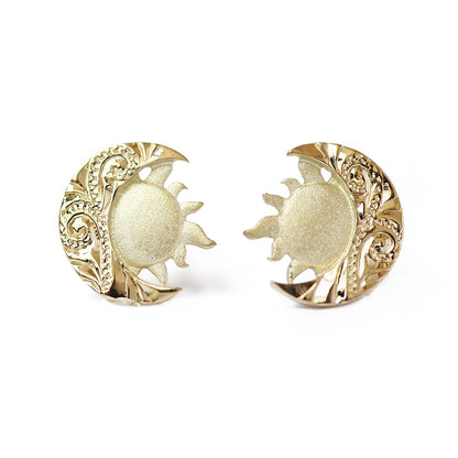 K14 ハワイアン La（太陽）＆Luna（月） ピアス表題/ハワイアンジュエリーブランドPUAALLY(プアアリ)