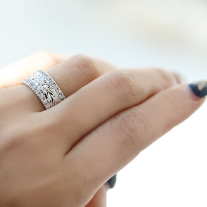 Pt900 ハワイアン フルエタニティリング ダブル9mm