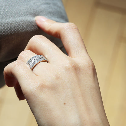 Pt900 ハワイアン フルエタニティリング ダブル9mm