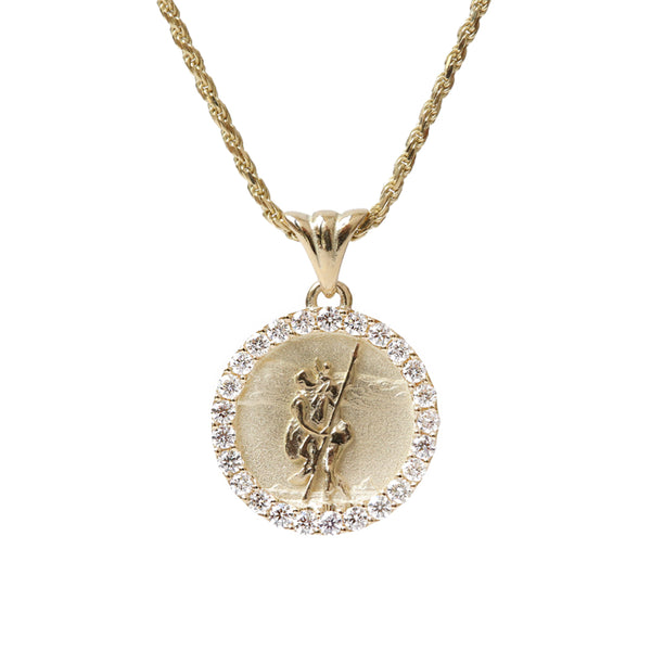 K14 ハワイアン アーバントリップ ダイヤモンドコインペンダントトップ L