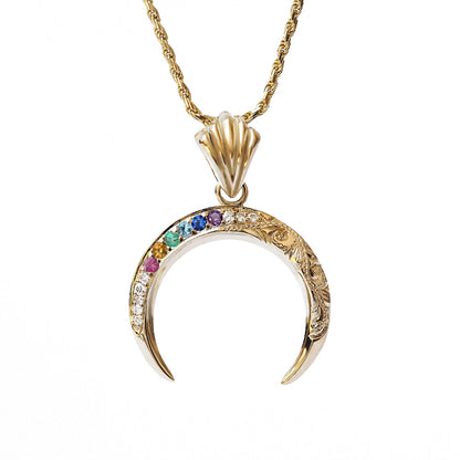 K14 ハワイアン Naja(ナジャ) レインボー 誕生石ペンダントトップ表題