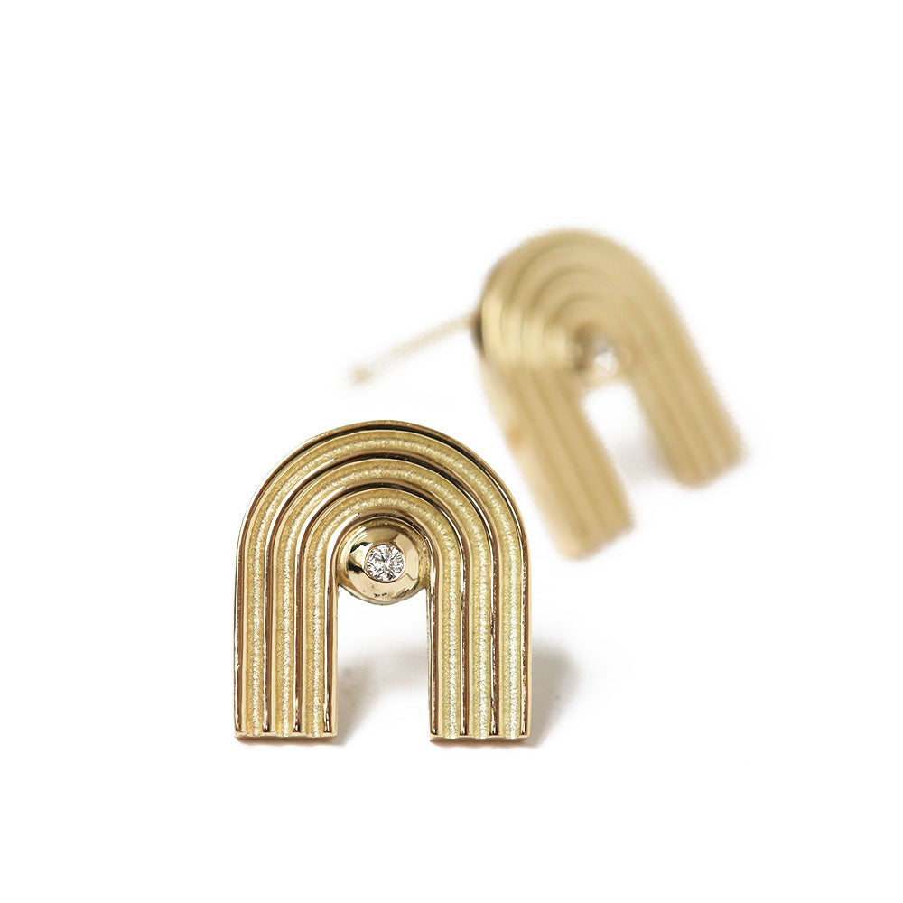 K14 ハワイアン レインボー・ヴェール ピアス表題