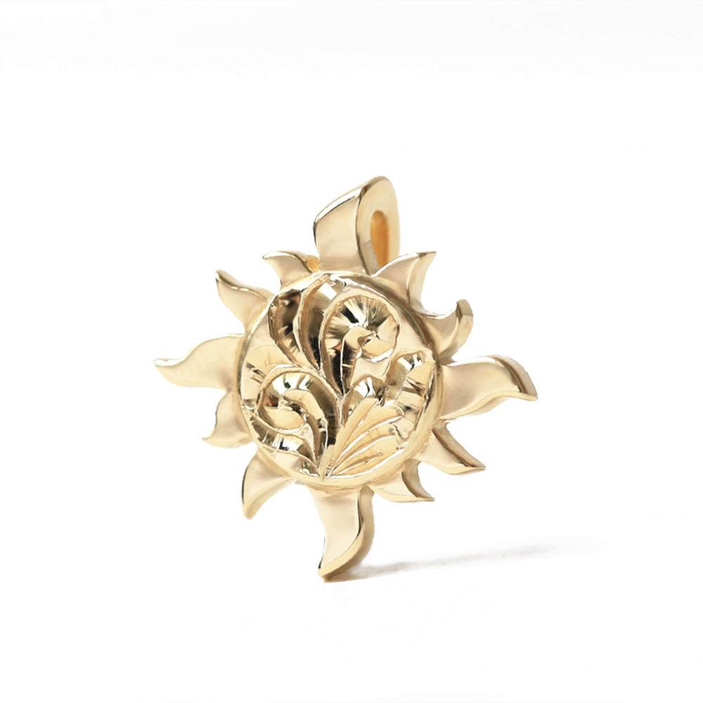 K14 ハワイアン サン（太陽） ペンダントトップ M表題/ハワイアンジュエリーブランドPUAALLY(プアアリ)