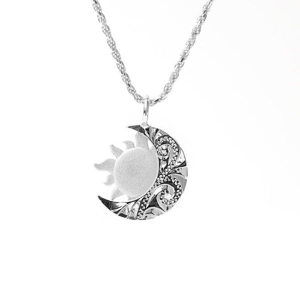 Pt900 ハワイアン La(太陽)＆Luna(月) ペンダントトップ L