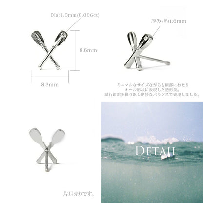 Pt900 ハワイアン ナビゲートオール 片耳ピアスディテール画像