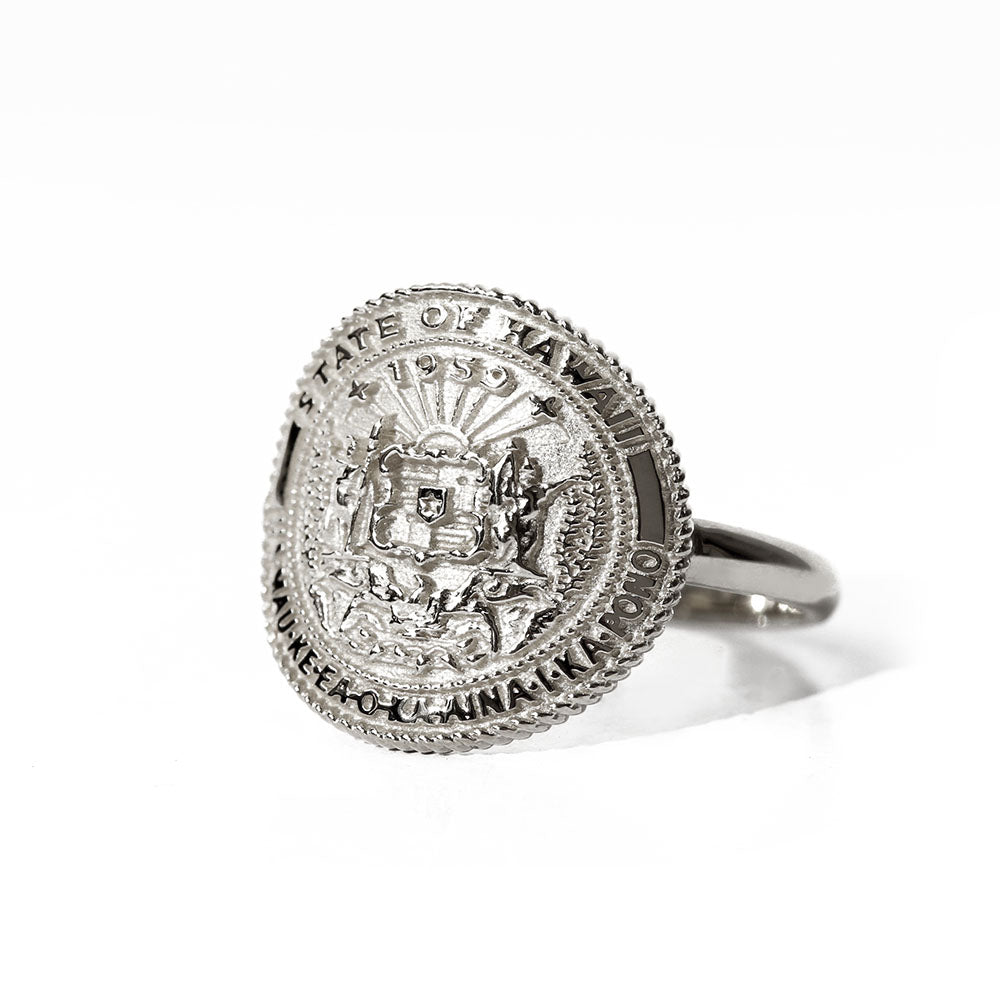 Pt900 ハワイアン ロイヤルエンブレムコイン リング表題