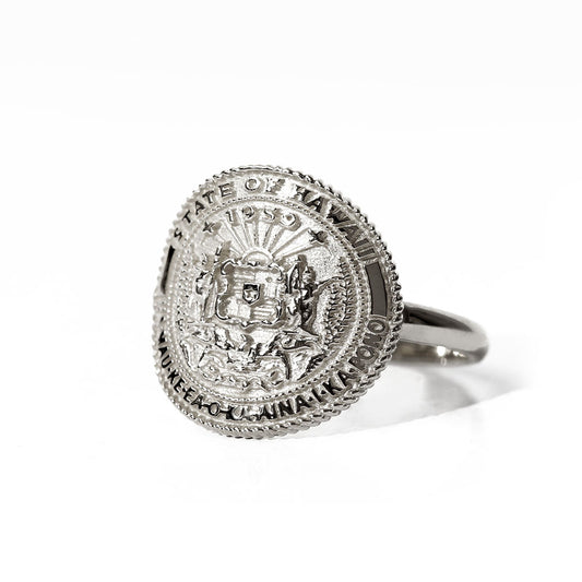 Pt900 ハワイアン ロイヤルエンブレムコイン リング表題