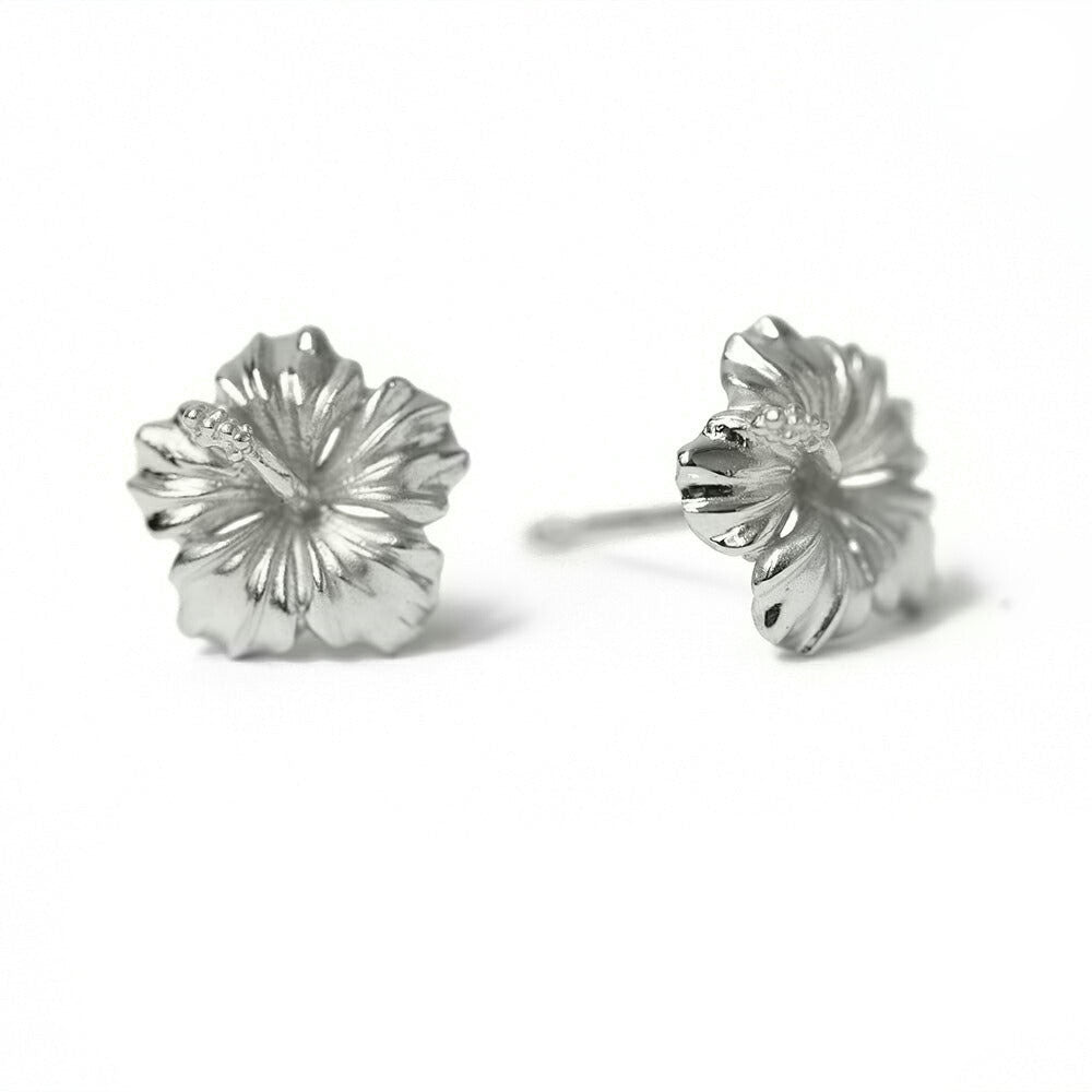 Pt900 ハワイアン ハイビスカス シンプル ピアス表題/ハワイアンジュエリーブランドPUAALLY(プアアリ)