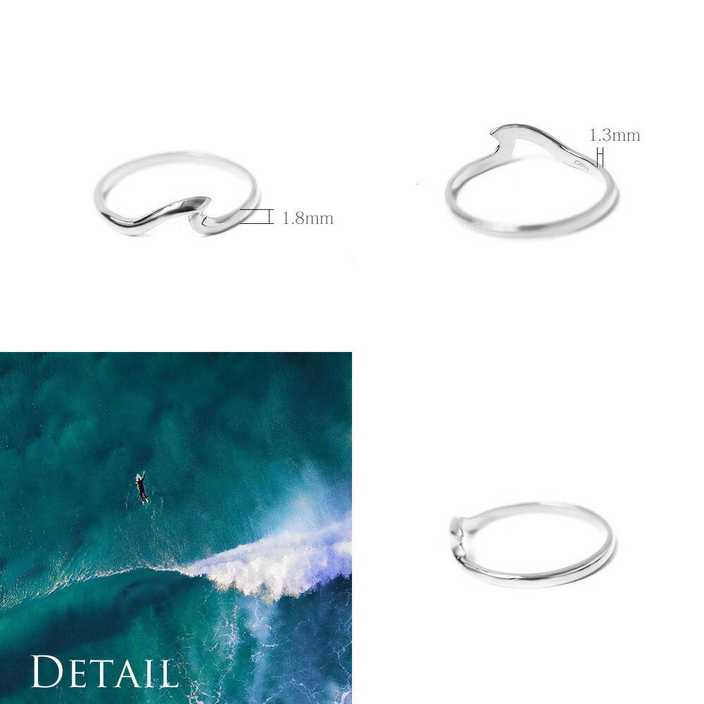 Pt900 ハワイアン ウェーブ (波) リング プレーンディテール画像/ハワイアンリング/ハワイアンジュエリーリング/ハワイアンジュエリーブランドPUAALLY(プアアリ)