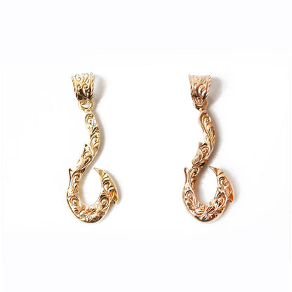 K14 ハワイアン マウイフィッシュフック ペンダントトップ S表題/ハワイアンジュエリーブランドPUAALLY(プアアリ)