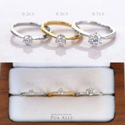 K18 ハワイアン エンゲージリング 0.5カラット Alohi アロヒ-輝かしい-ダイヤ大きさ比較