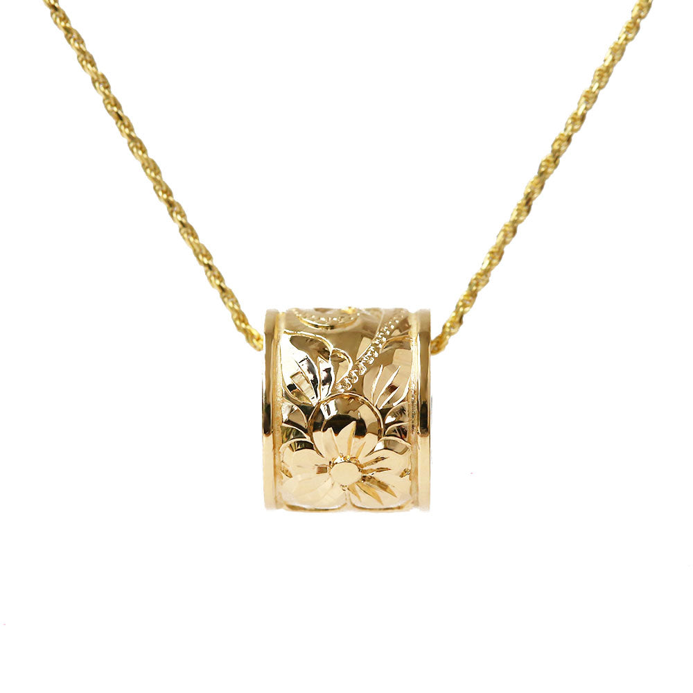 K14 ハワイアン ウィッシュ バレルペンダントトップ エッジ L表題/ハワイアンジュエリーブランドPUAALLY(プアアリ)