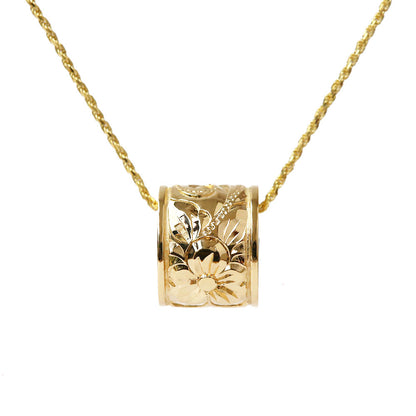 K14 ハワイアン ウィッシュ バレルペンダントトップ エッジ L表題/ハワイアンジュエリーブランドPUAALLY(プアアリ)