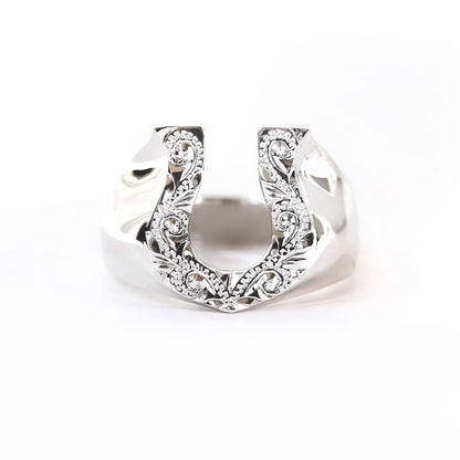 シルバー　ハワイアン　ホースシューリング　表題/ハワイアンリング/ハワイアンジュエリーリング/ハワイアンジュエリーブランドPUAALLY(プアアリ)