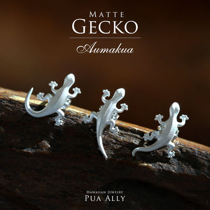 SV925 ハワイアン マット 艶消し ゲコ (ヤモリ) 片耳ピアス表題/ハワイアンジュエリーブランドPUAALLY(プアアリ)