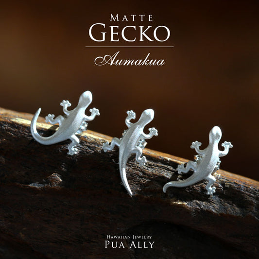 SV925 ハワイアン マット 艶消し ゲコ (ヤモリ) 片耳ピアス表題/ハワイアンジュエリーブランドPUAALLY(プアアリ)