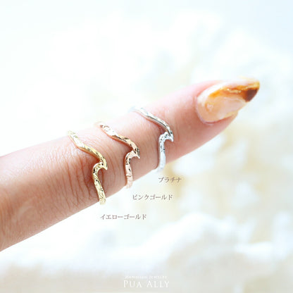 ウェーブ (波) リング 手彫り　色味画像２/ハワイアンジュエリーブランドPUAALLY(プアアリ)