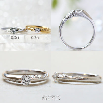 Pt900 ハワイアン エンゲージリング 0.2カラット ◇Hono ホノ-湾-イメージ画像