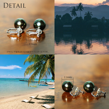 K14WG タヒチアンパール イヤリングディテール画像/ハワイアンジュエリーブランドPUAALLY(プアアリ)