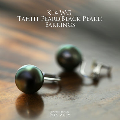 K14WG タヒチアンパール イヤリング表題/ハワイアンジュエリーブランドPUAALLY(プアアリ)