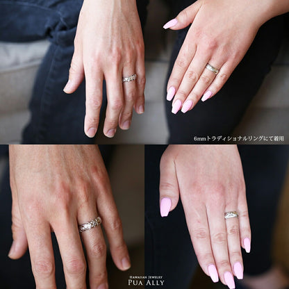 6mm幅トラディショナルリング 男女着用画像/ハワイアンリング/ハワイアンジュエリーリング/ハワイアンジュエリーブランドPUAALLY(プアアリ)