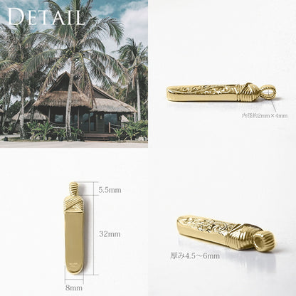 K14 ハワイアン マオリ ソードシェイプ ペンダントトップディテール画像/ハワイアンジュエリーブランドPUAALLY(プアアリ)