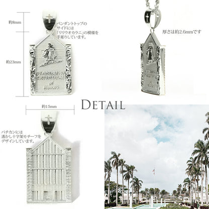 Pt900 ハワイアン St.アンドリュースチャーチ ペンダントトップディテール画像/ハワイアンジュエリーブランドPUAALLY(プアアリ)